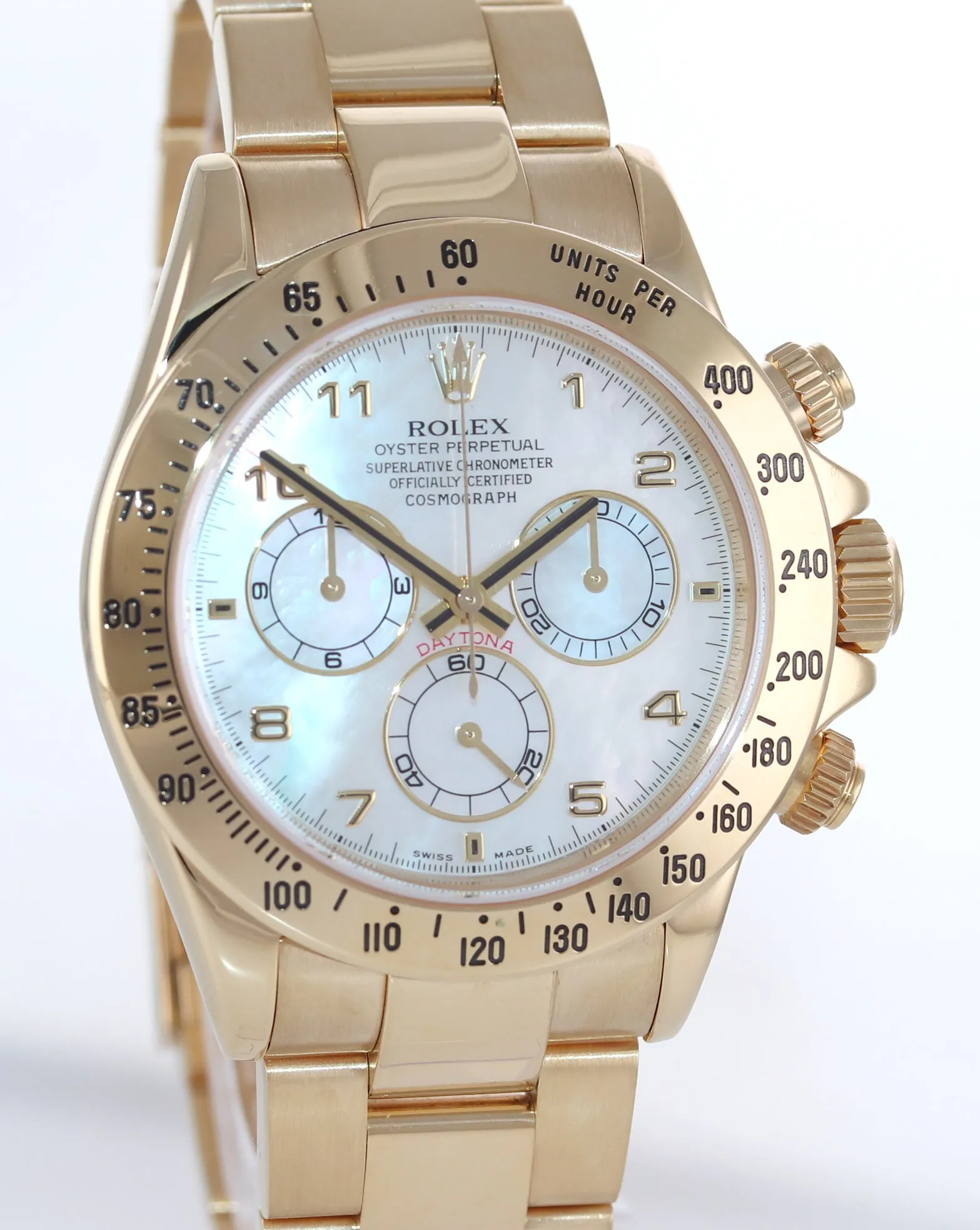 2007 Rolex Daytona 116528 MOP Mother of Pearl 18K Yellow Gold 40mm Watch Box