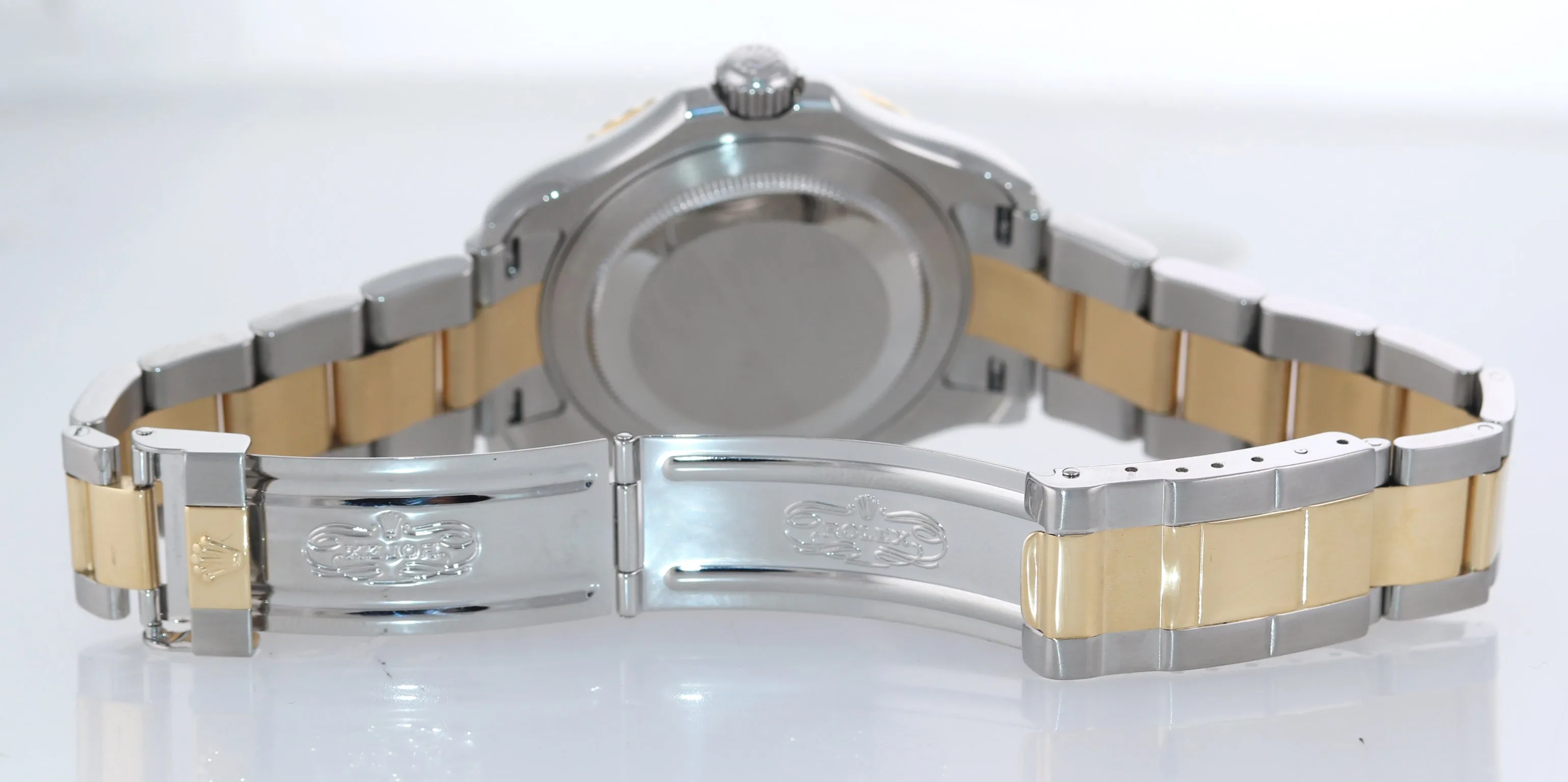2010 Rolex 16623 Two Tone Gold Steel Yachtmaster White Sapphire Watch Rehaut Box