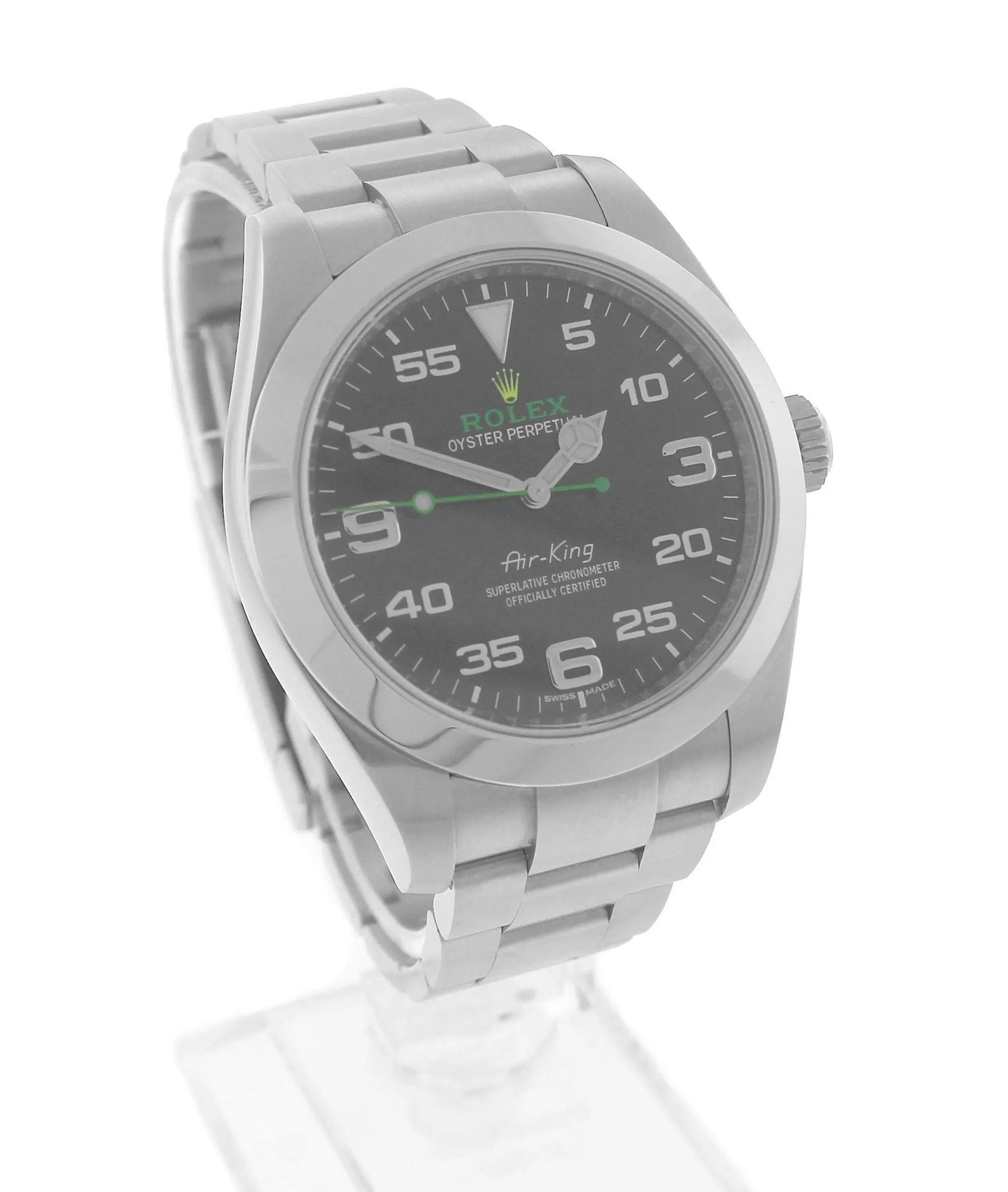 2017 Rolex Air-King 40mm Green Black Stainless Steel Arabic 116900 Watch B P