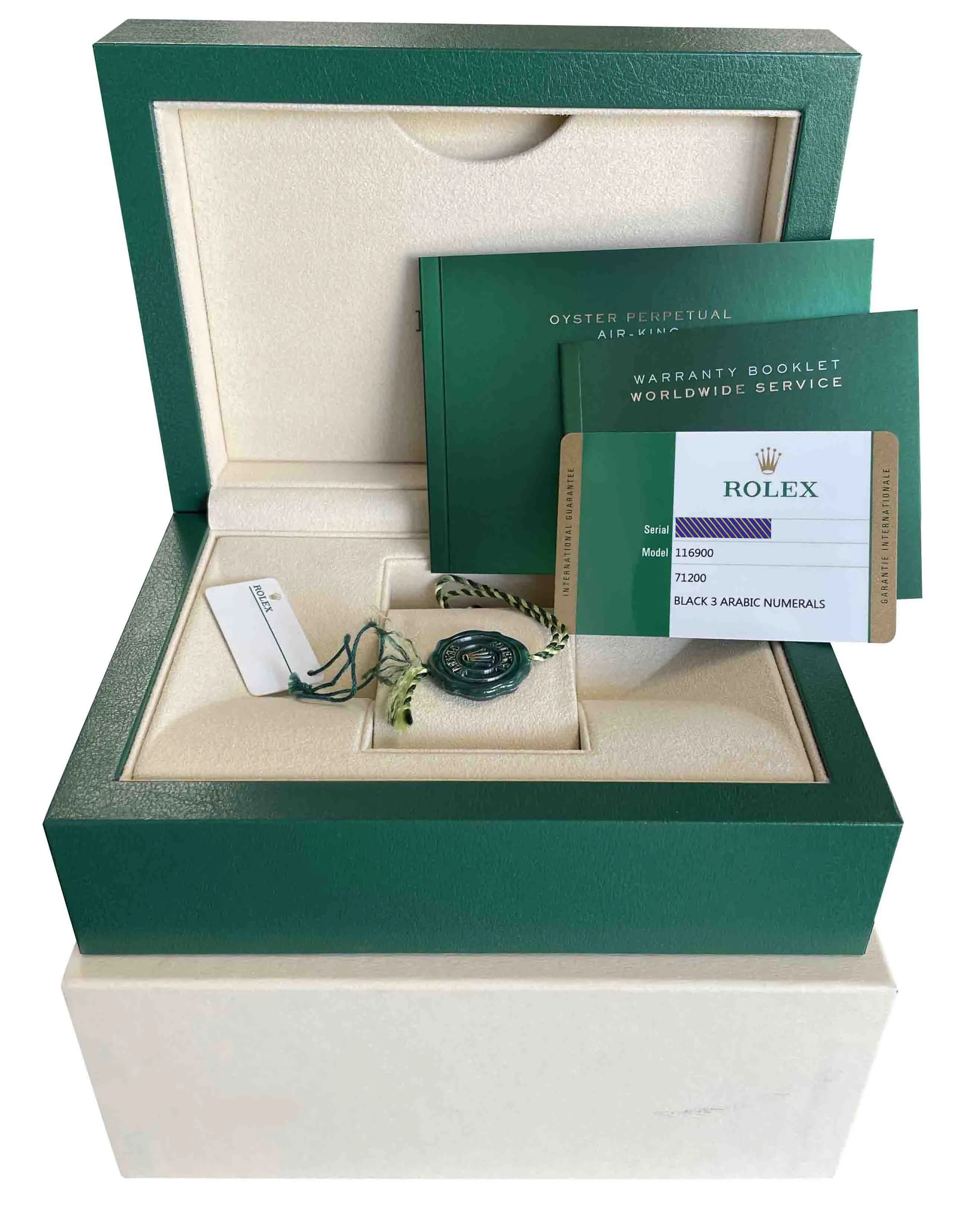 2017 Rolex Air-King 40mm Green Black Stainless Steel Arabic 116900 Watch B P