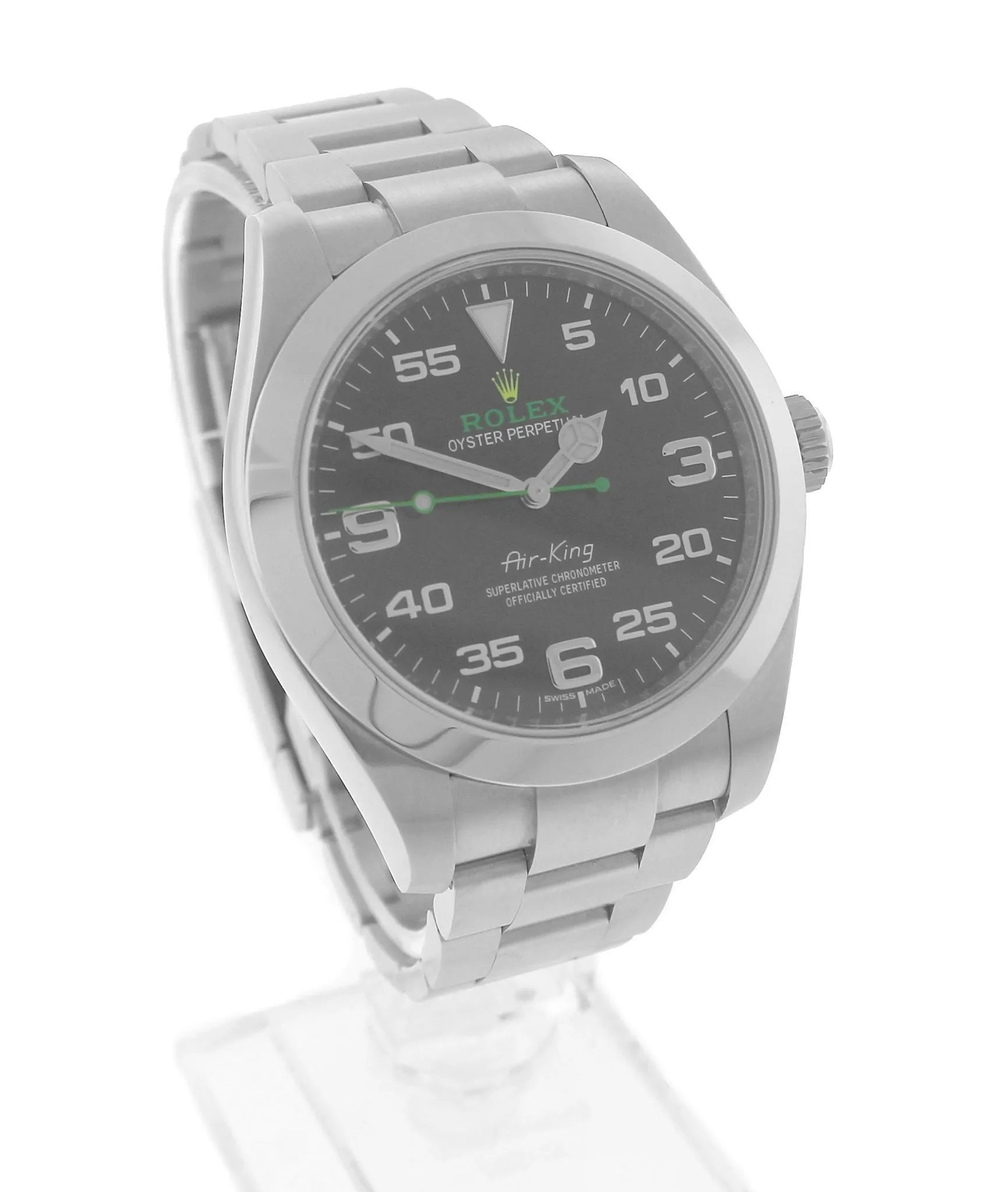 2018 Rolex Air-King 40mm Green Black Stainless Steel Arabic 116900 Watch B P