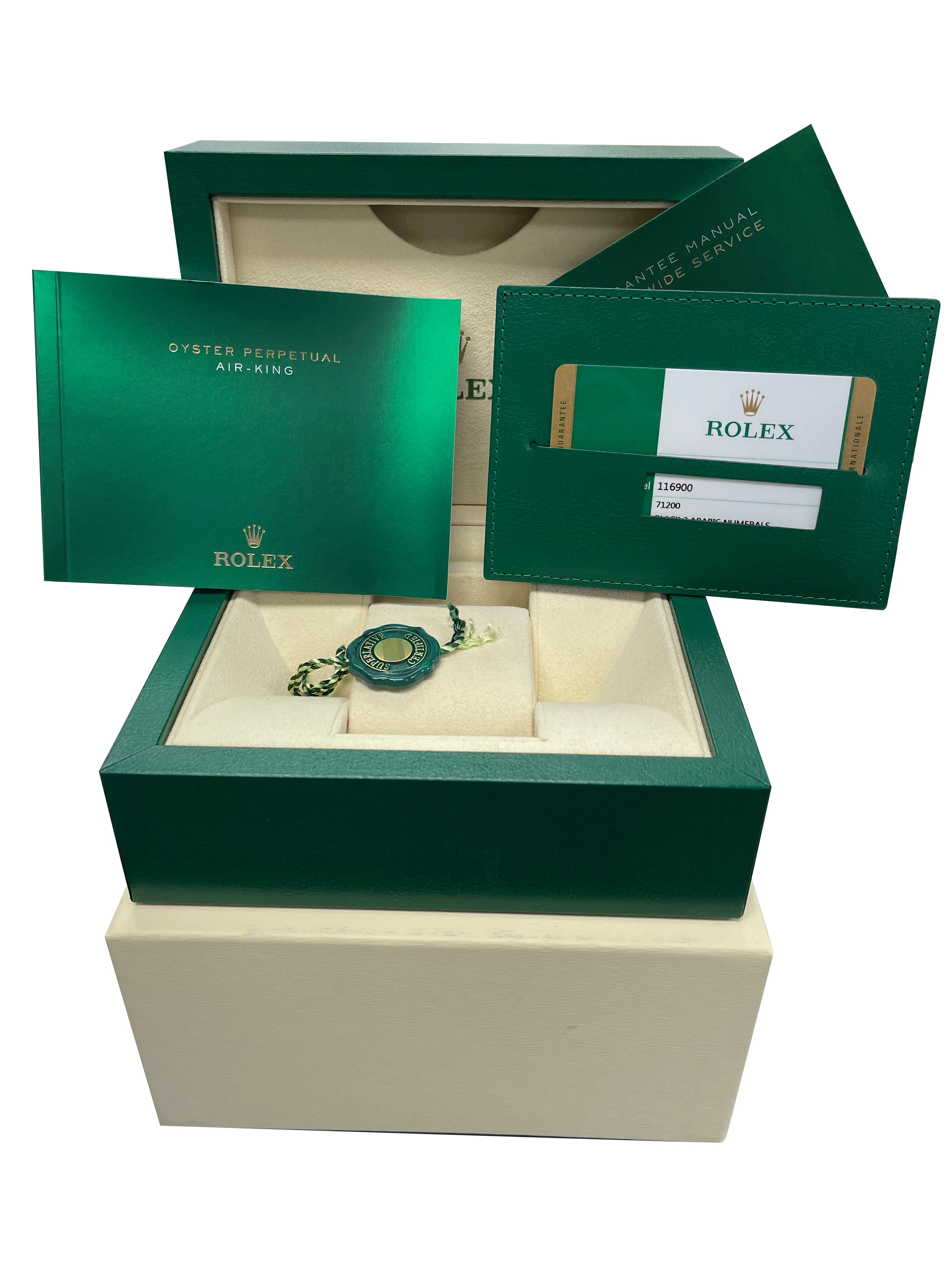 2018 Rolex Air-King 40mm Green Black Stainless Steel Arabic 116900 Watch B P
