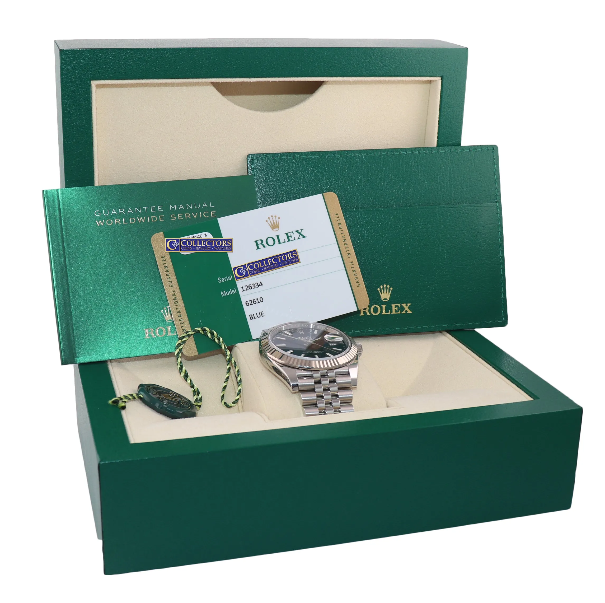 2019 MINT PAPERS Rolex DateJust 41 Blue Stick Super Jubilee Fluted 126334 Watch