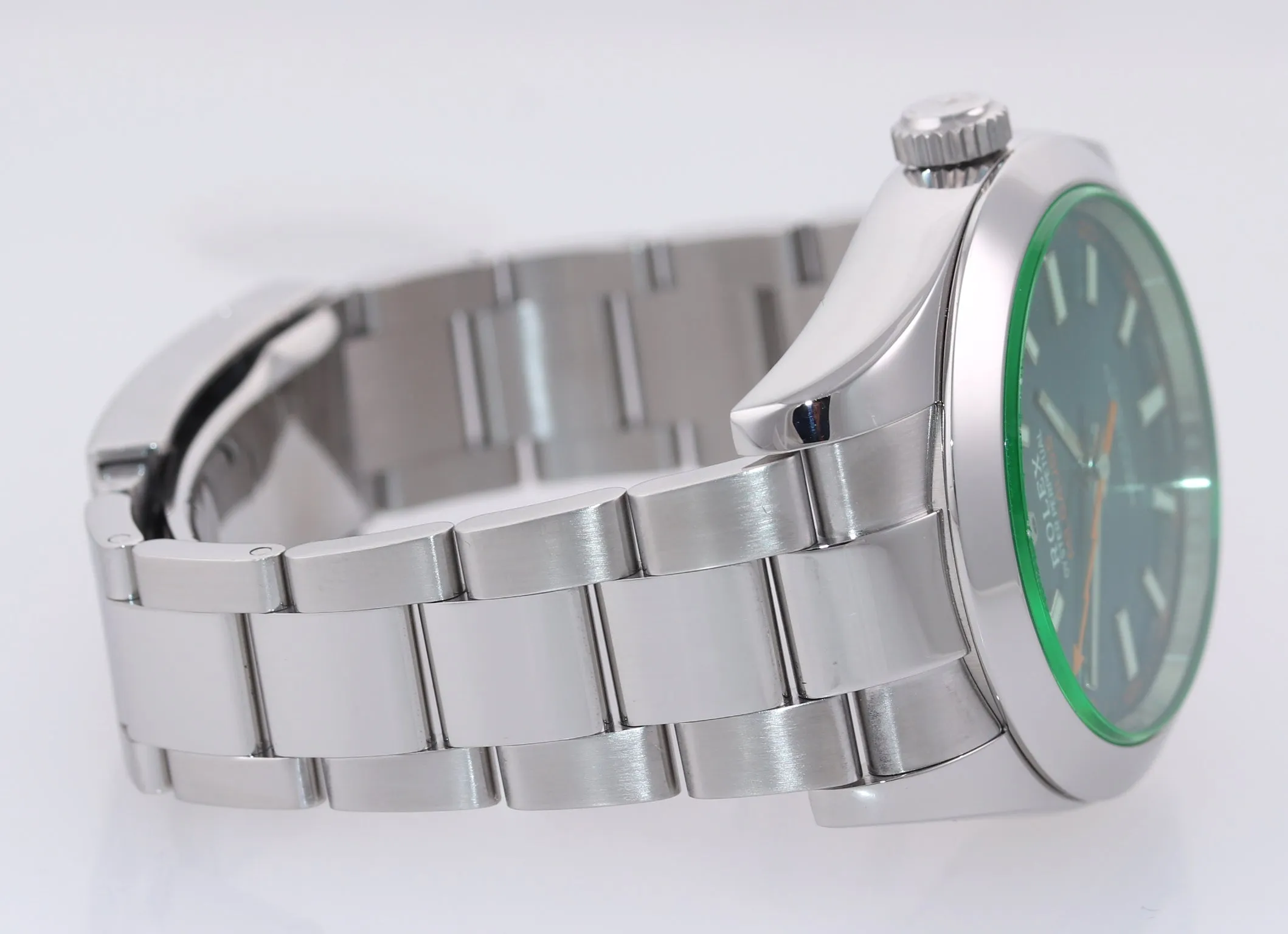 2019 PAPERS Rolex Milgauss Blue Dial Anniversary Green 116400GV Steel Watch Box