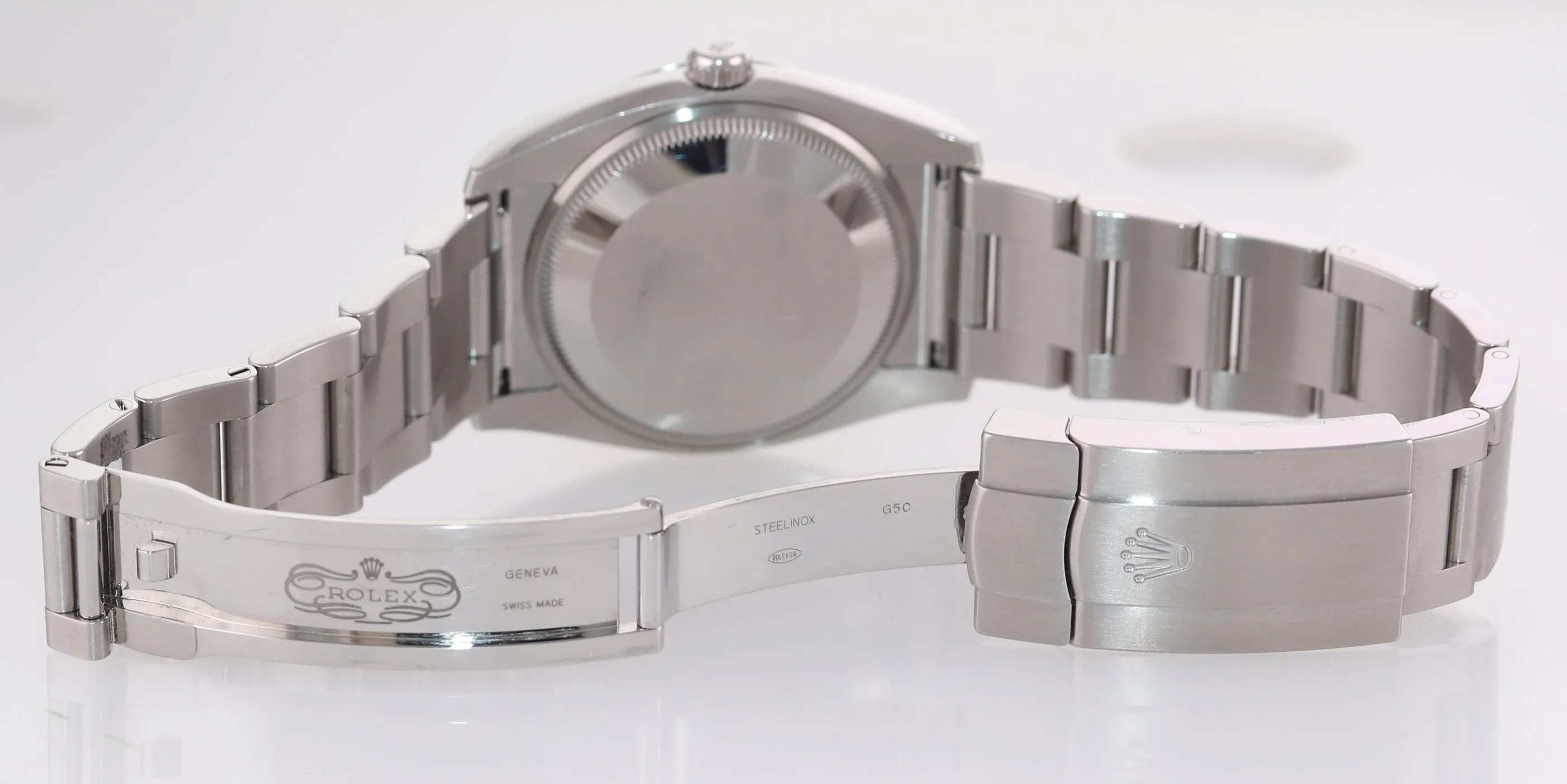 2019 PAPERS Rolex Oyster Perpetual Blue Arabic 114200 Steel Watch Box