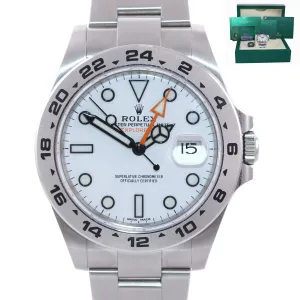2020 NEW CARD PAPERS Rolex Explorer II 42mm 216570 White Steel Date Watch Box