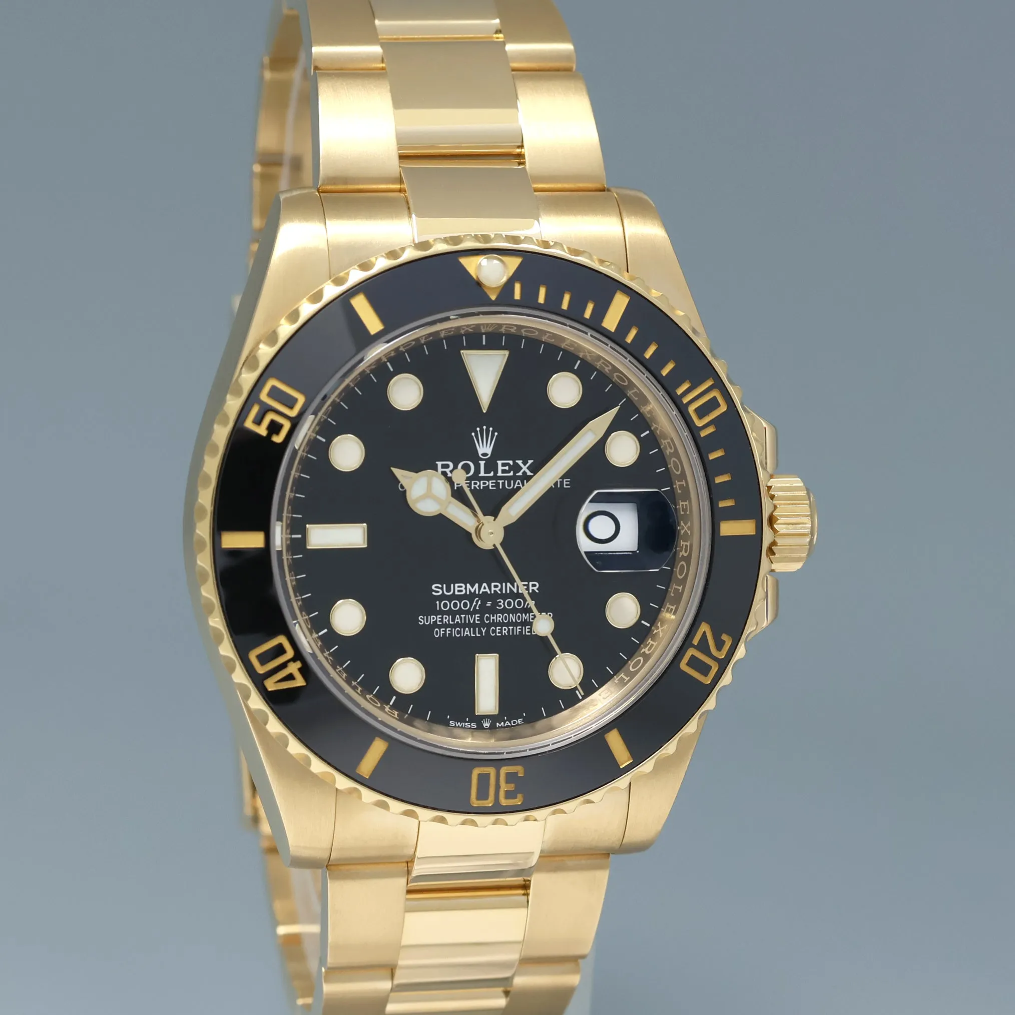 2021 NEW PAPERS Rolex Submariner Black Ceramic 126618LN Yellow Gold Watch Box