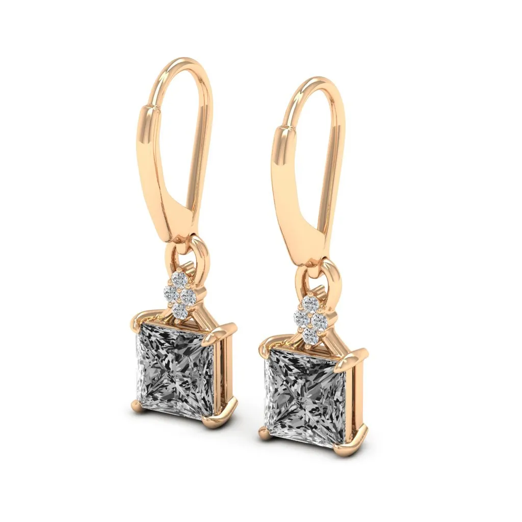 2.65 d.e.w cts Monica Moissanite Dangle Earrings
