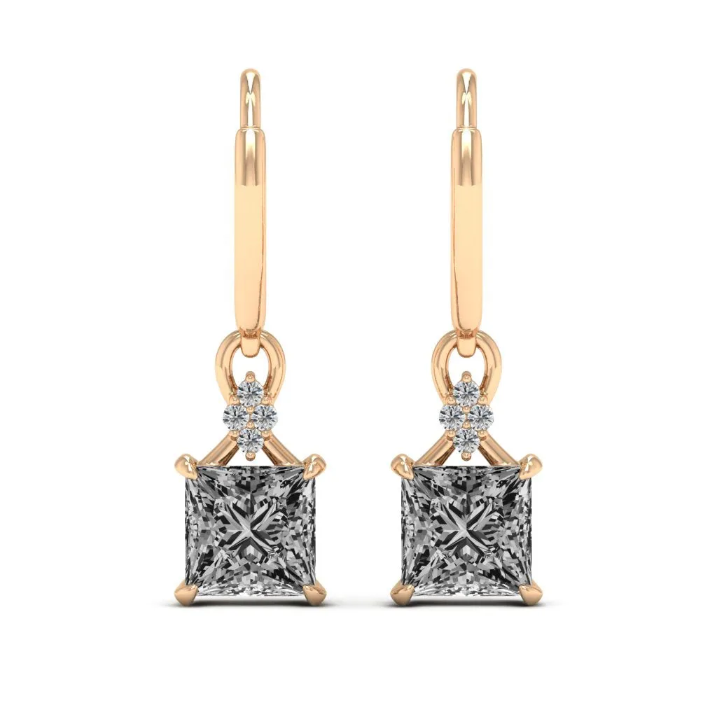 2.65 d.e.w cts Monica Moissanite Dangle Earrings