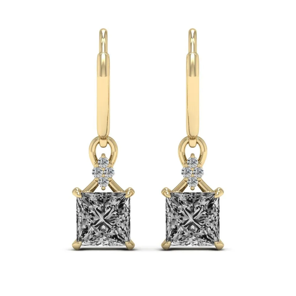 2.65 d.e.w cts Monica Moissanite Dangle Earrings