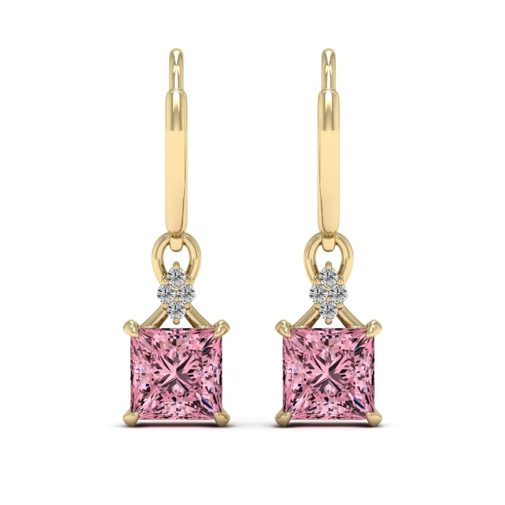 2.65 d.e.w cts Monica Moissanite Dangle Earrings