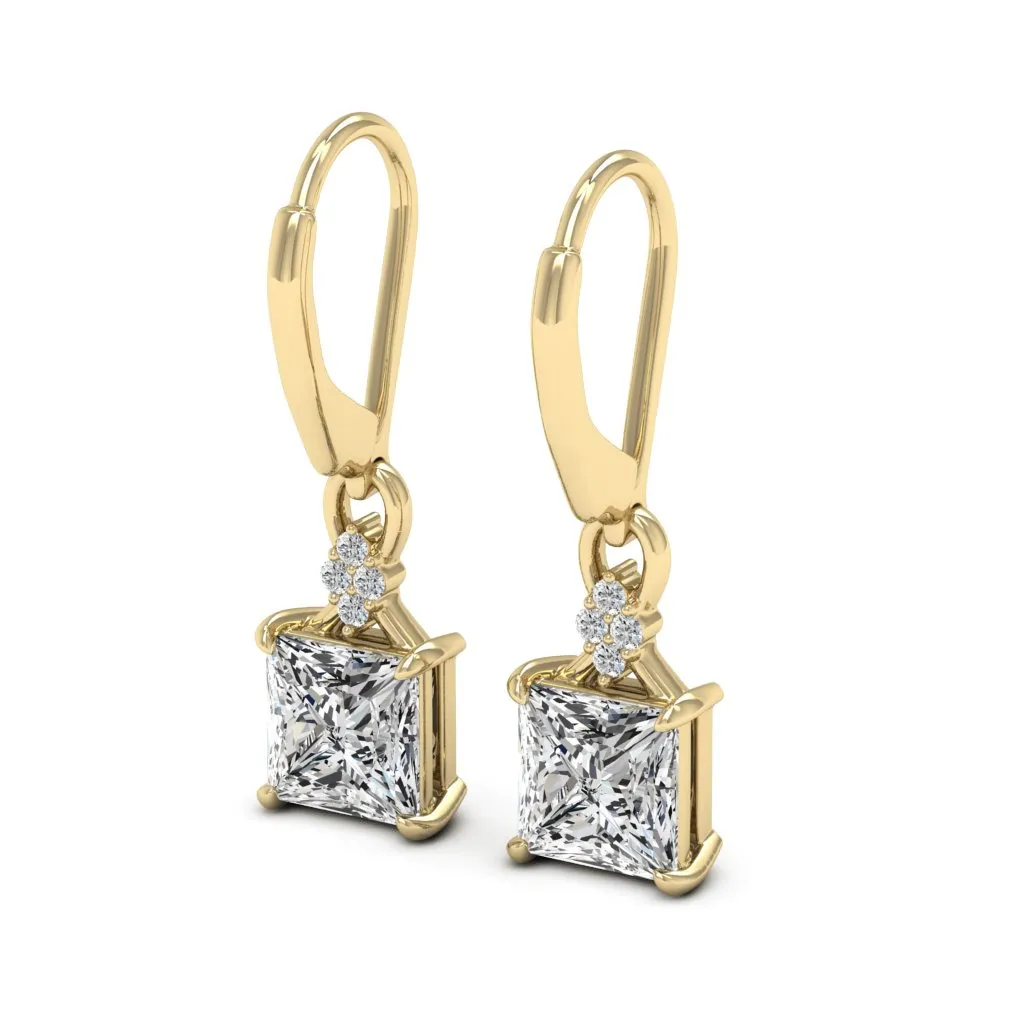 2.65 d.e.w cts Monica Moissanite Dangle Earrings