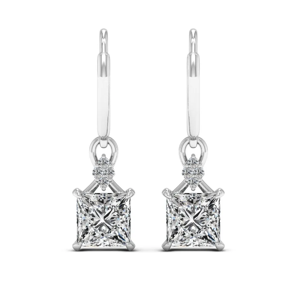 2.65 d.e.w cts Monica Moissanite Dangle Earrings