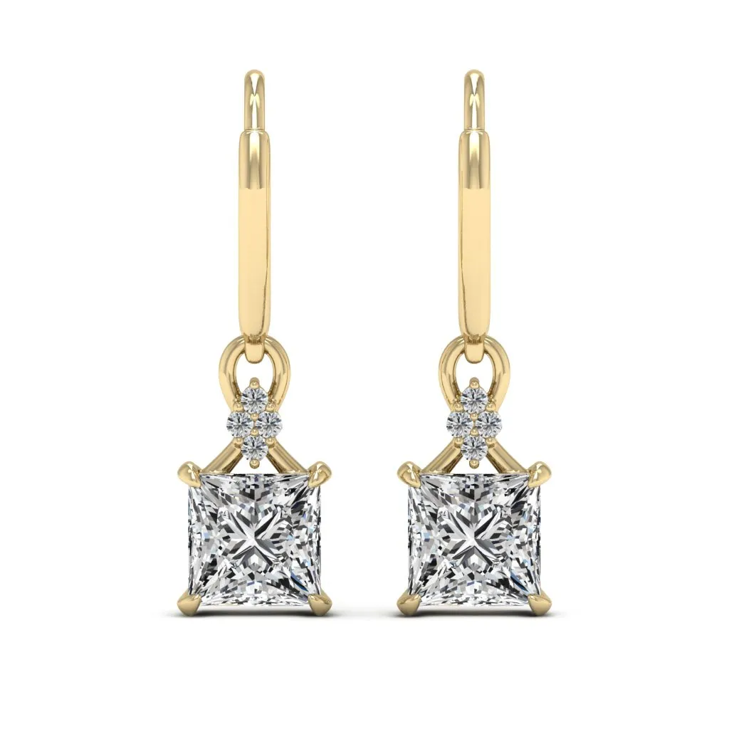 2.65 d.e.w cts Monica Moissanite Dangle Earrings