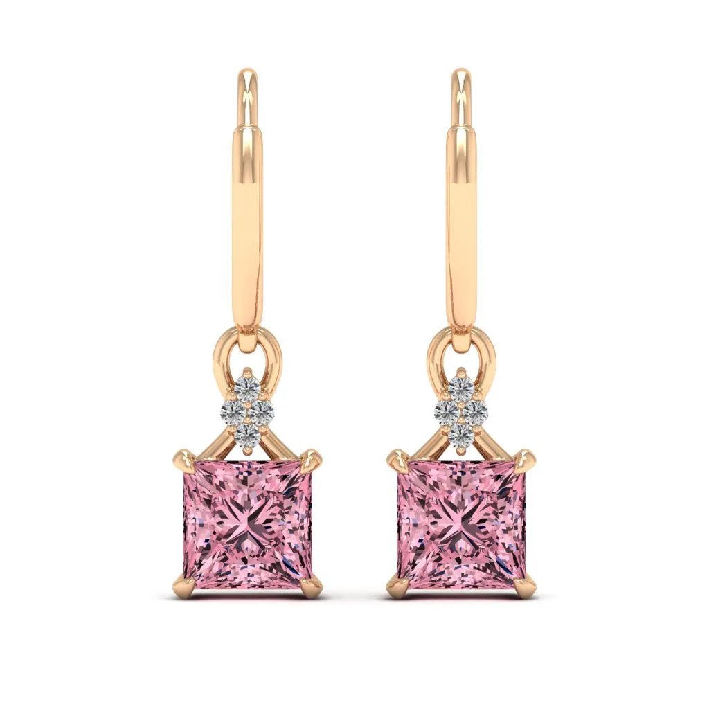 2.65 d.e.w cts Monica Moissanite Dangle Earrings