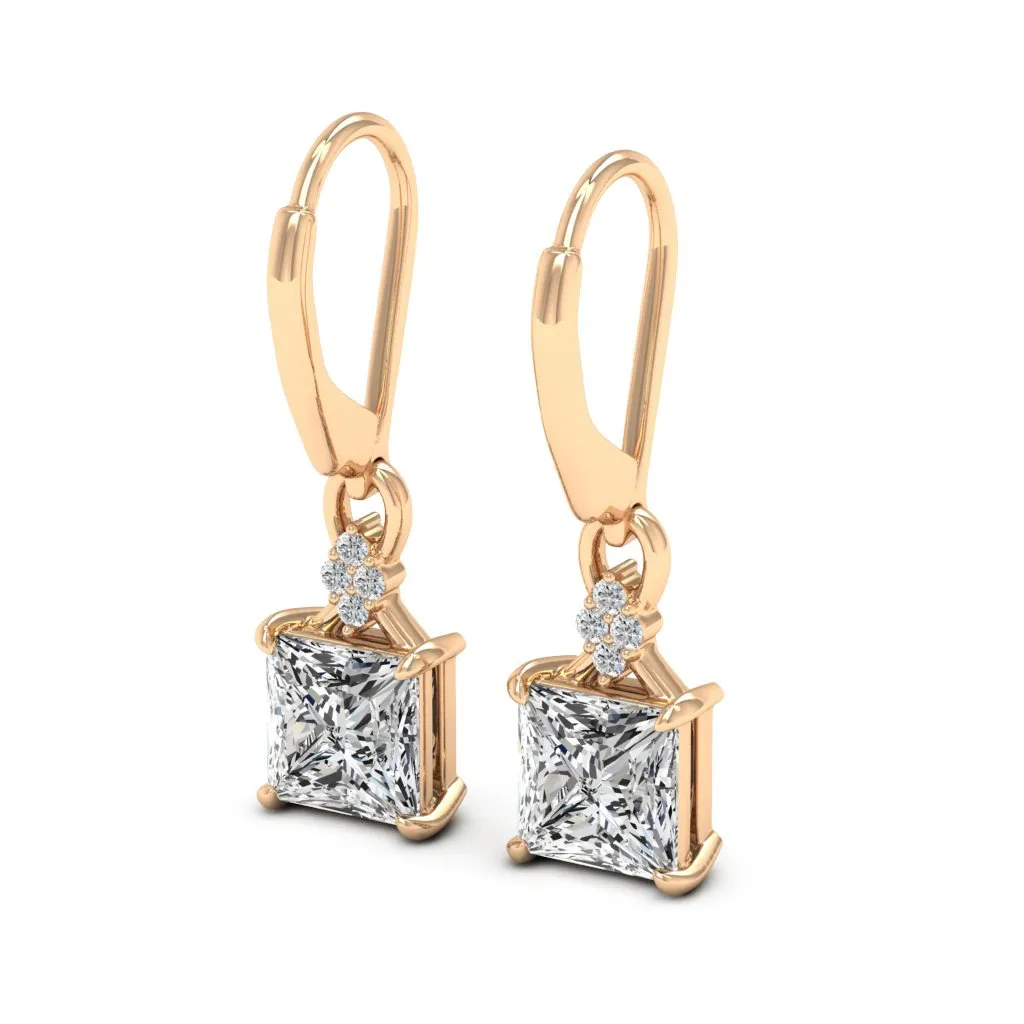 2.65 d.e.w cts Monica Moissanite Dangle Earrings