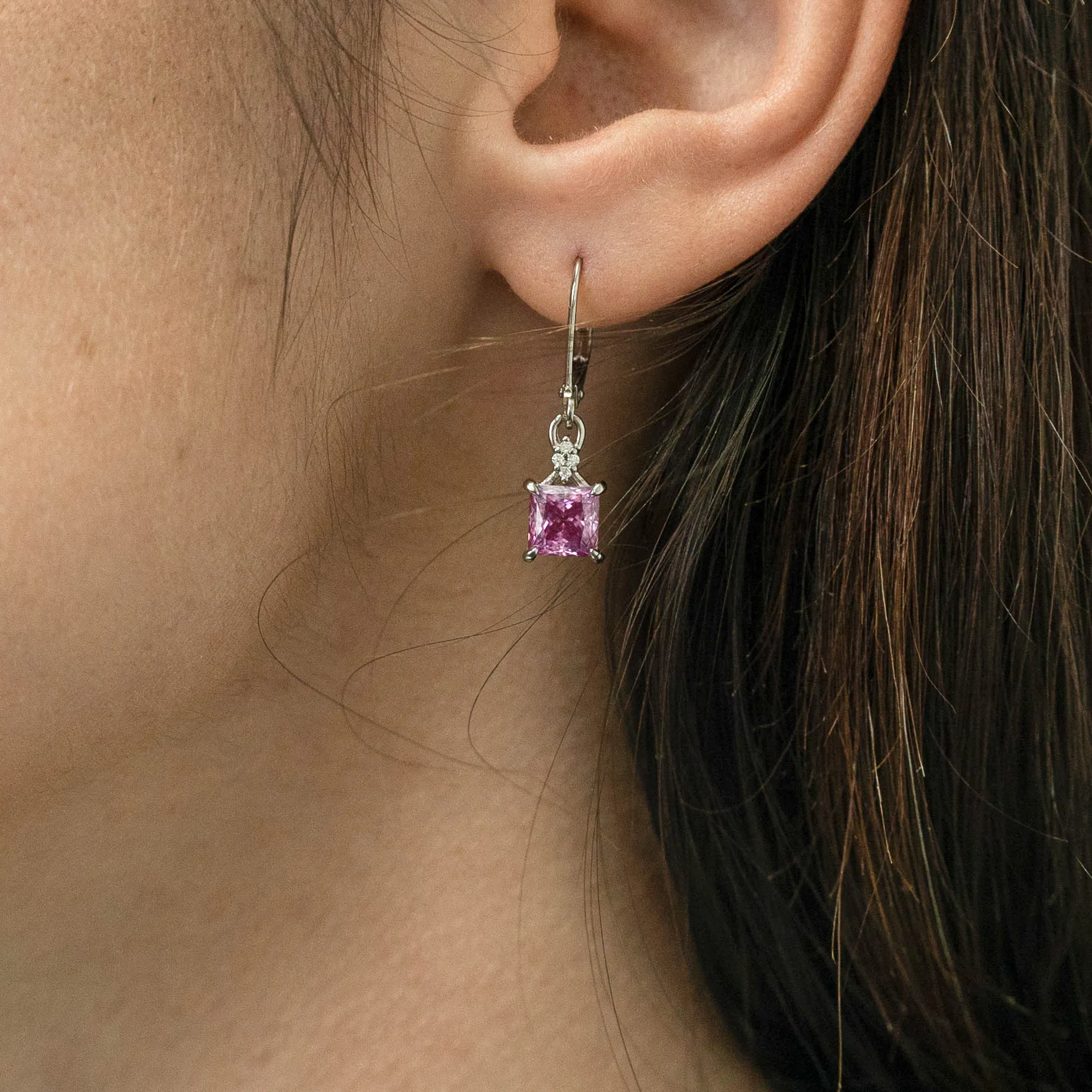 2.65 d.e.w cts Monica Moissanite Dangle Earrings