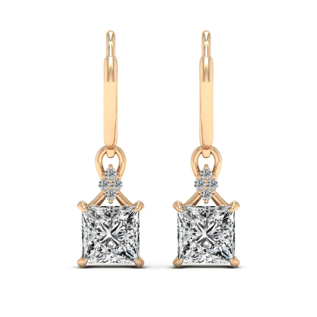2.65 d.e.w cts Monica Moissanite Dangle Earrings