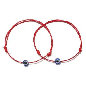 2pcs Evil Eye Charm String Bracelets Lucky Friendship Couple Bracelets