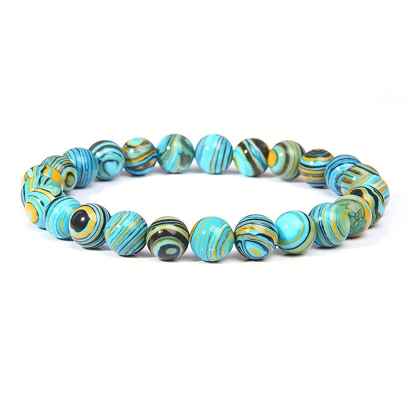 3 Pcs Set Healing Stone Bead Bracelet For Man Yoga