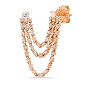 3 Strand Double Piercing Curtain Earring
