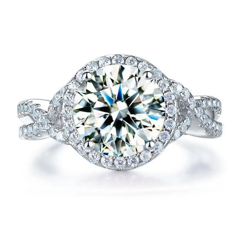 3.0Ct Round Diamond Luxury Twisted Engagement Ring