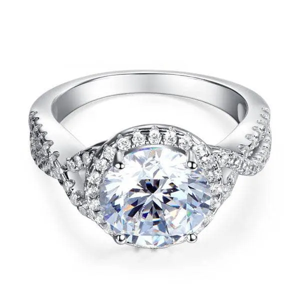 3.0Ct Round Diamond Luxury Twisted Engagement Ring