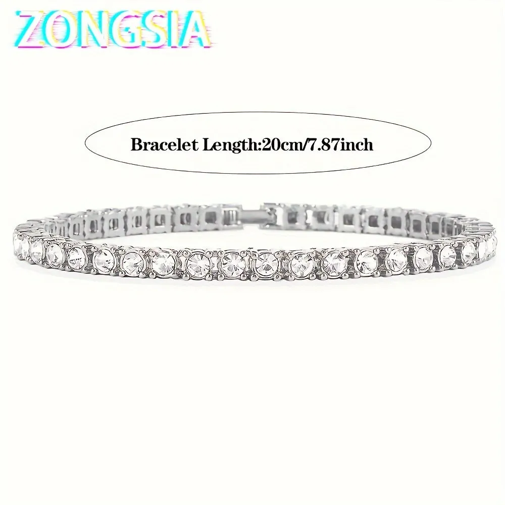 3pcs Stylish Bracelet Set Silvery Hip hop Punk Jewelry Gift