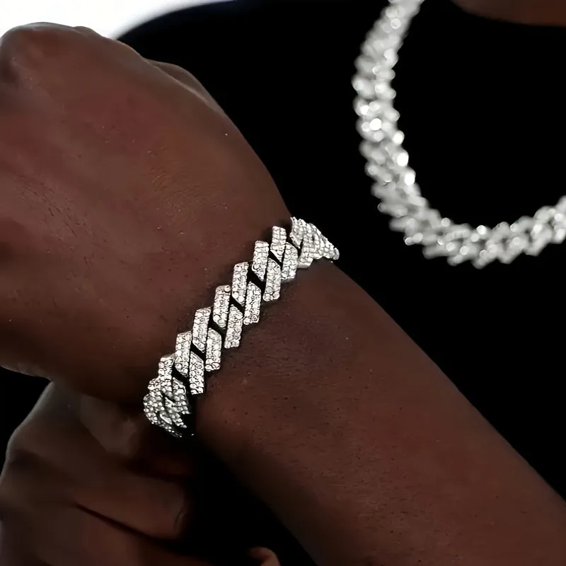 3pcs Stylish Bracelet Set Silvery Hip hop Punk Jewelry Gift