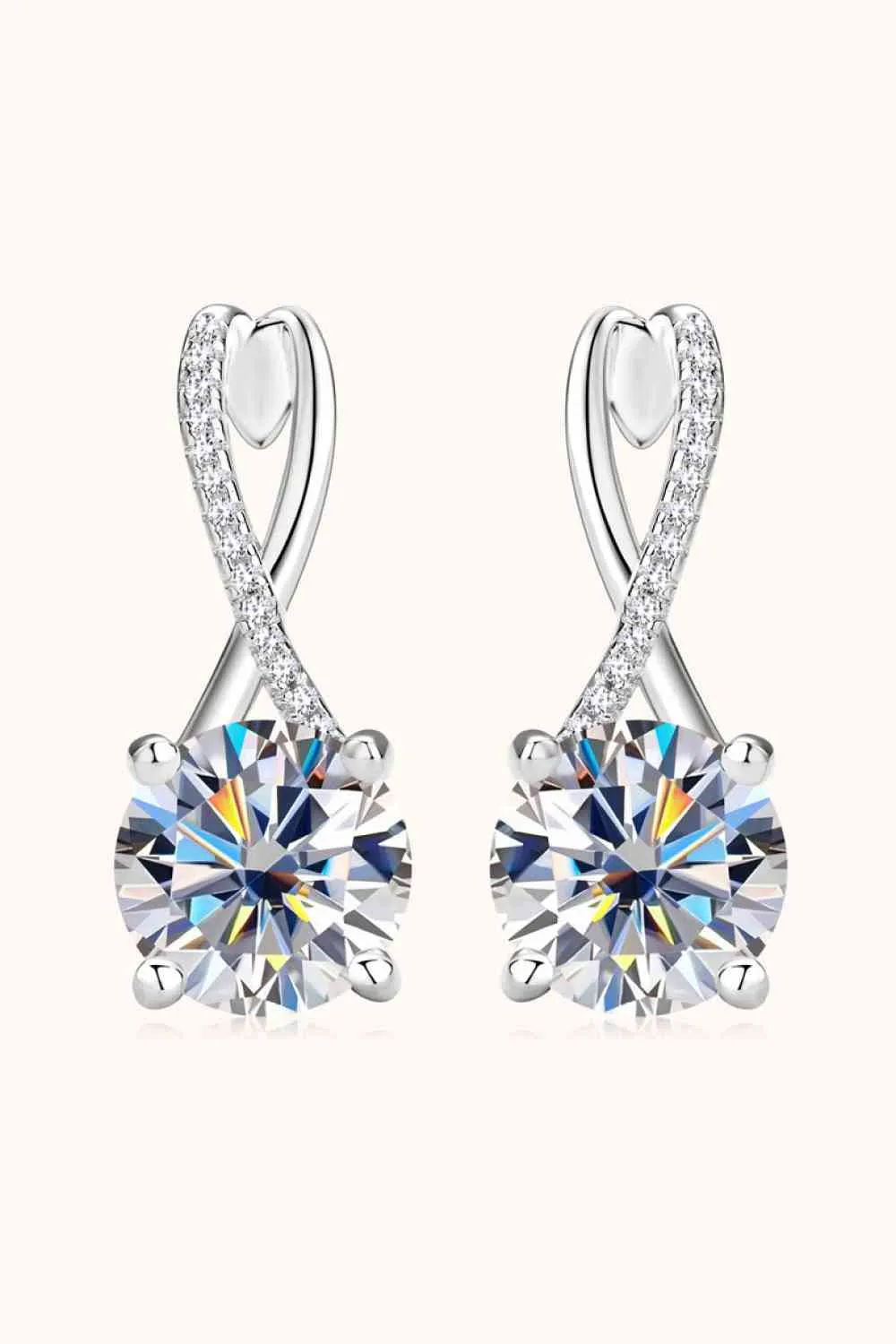4 Carat Moissanite Sterling Silver Earrings