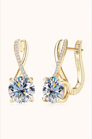 4 Carat Moissanite Sterling Silver Earrings