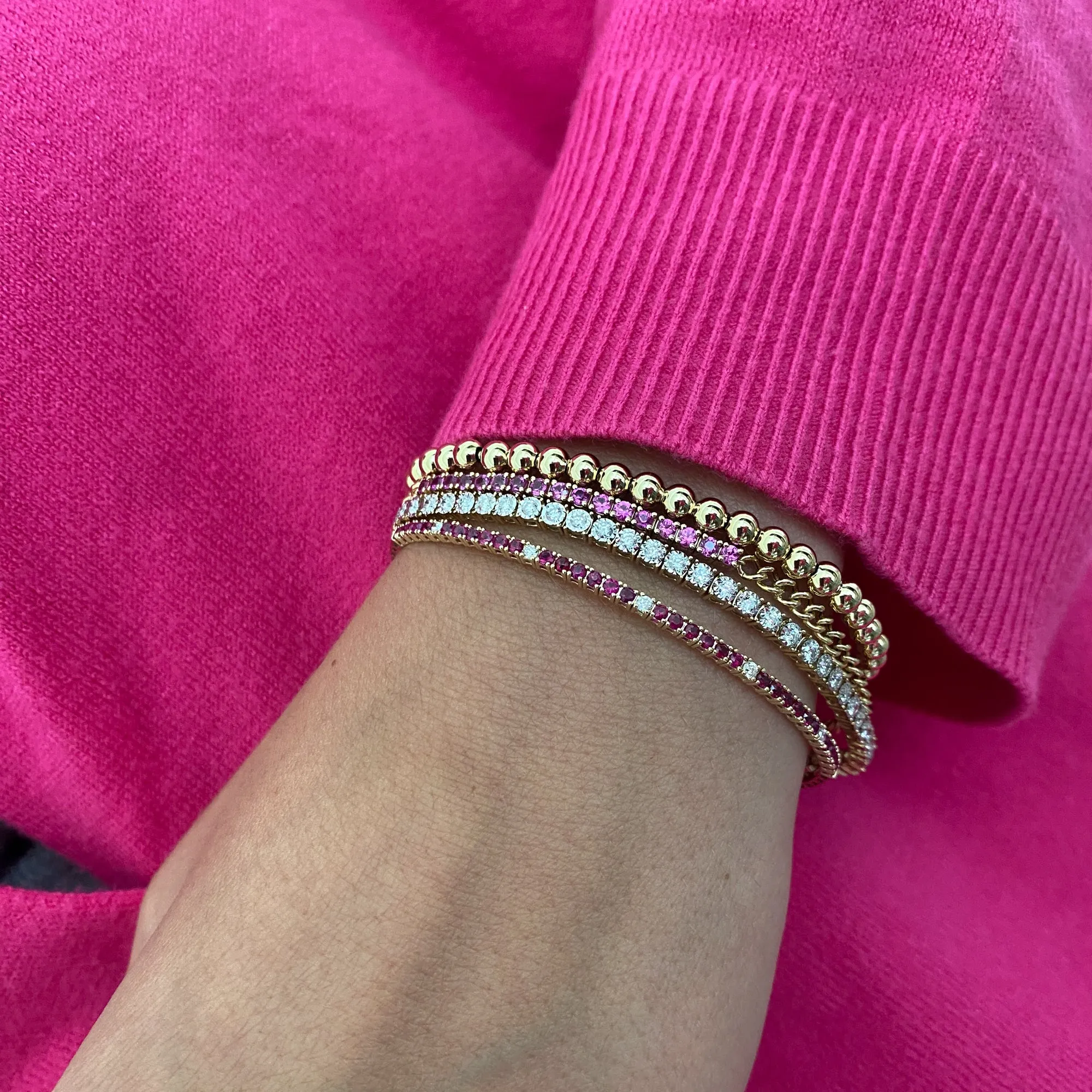 4 mm Ball Stretch Chain Bracelet