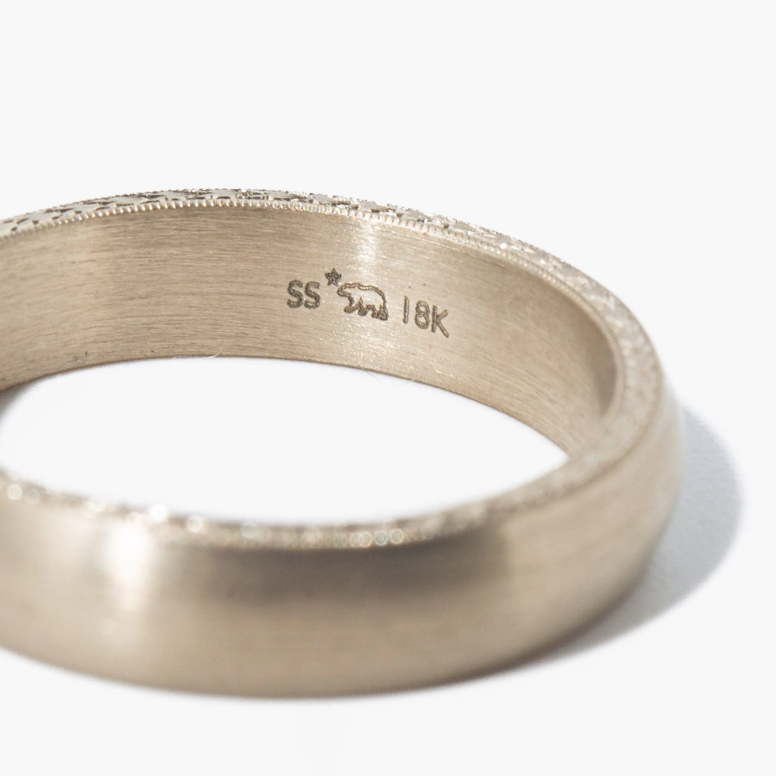 5 mm Engraved Joseph White Gold Band