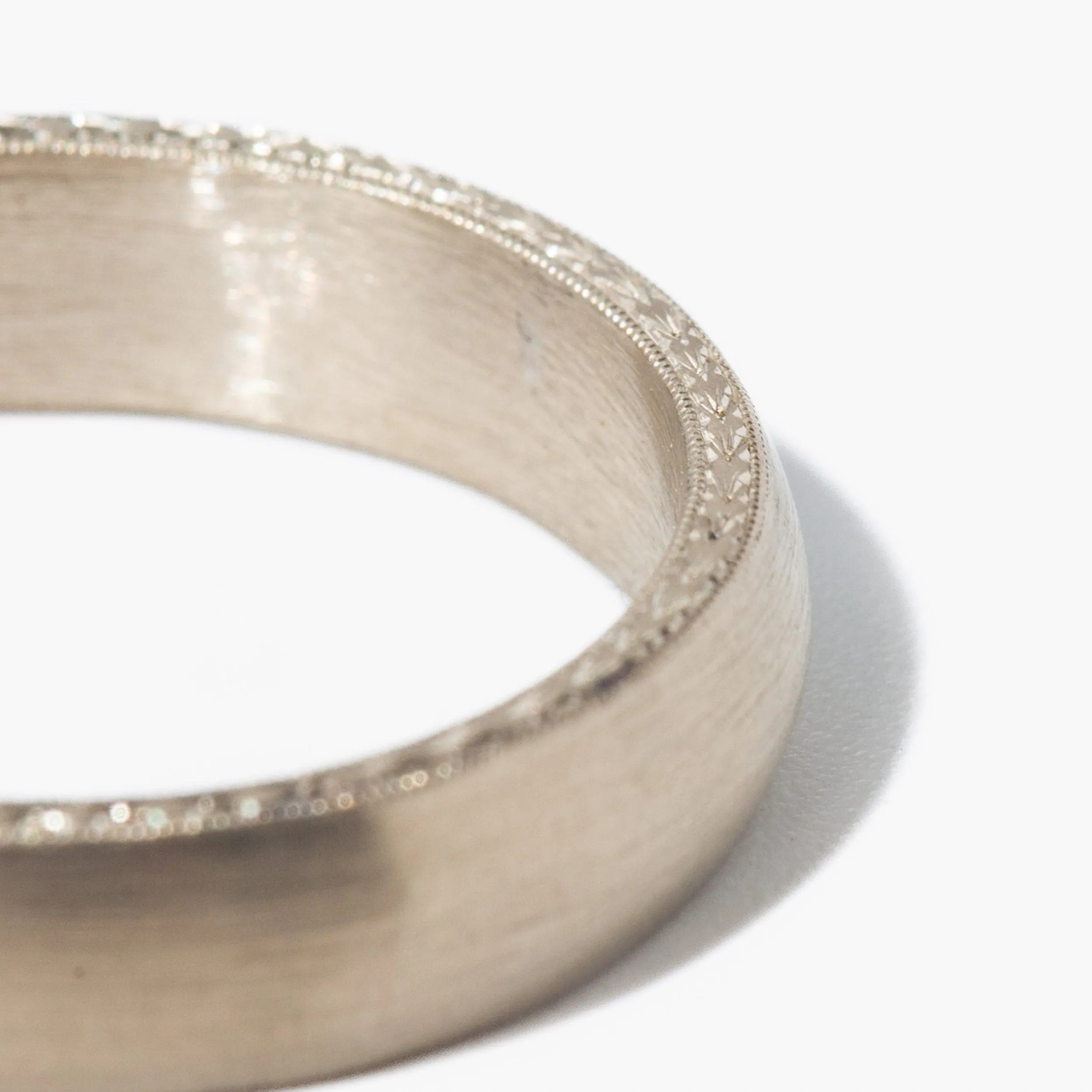 5 mm Engraved Joseph White Gold Band