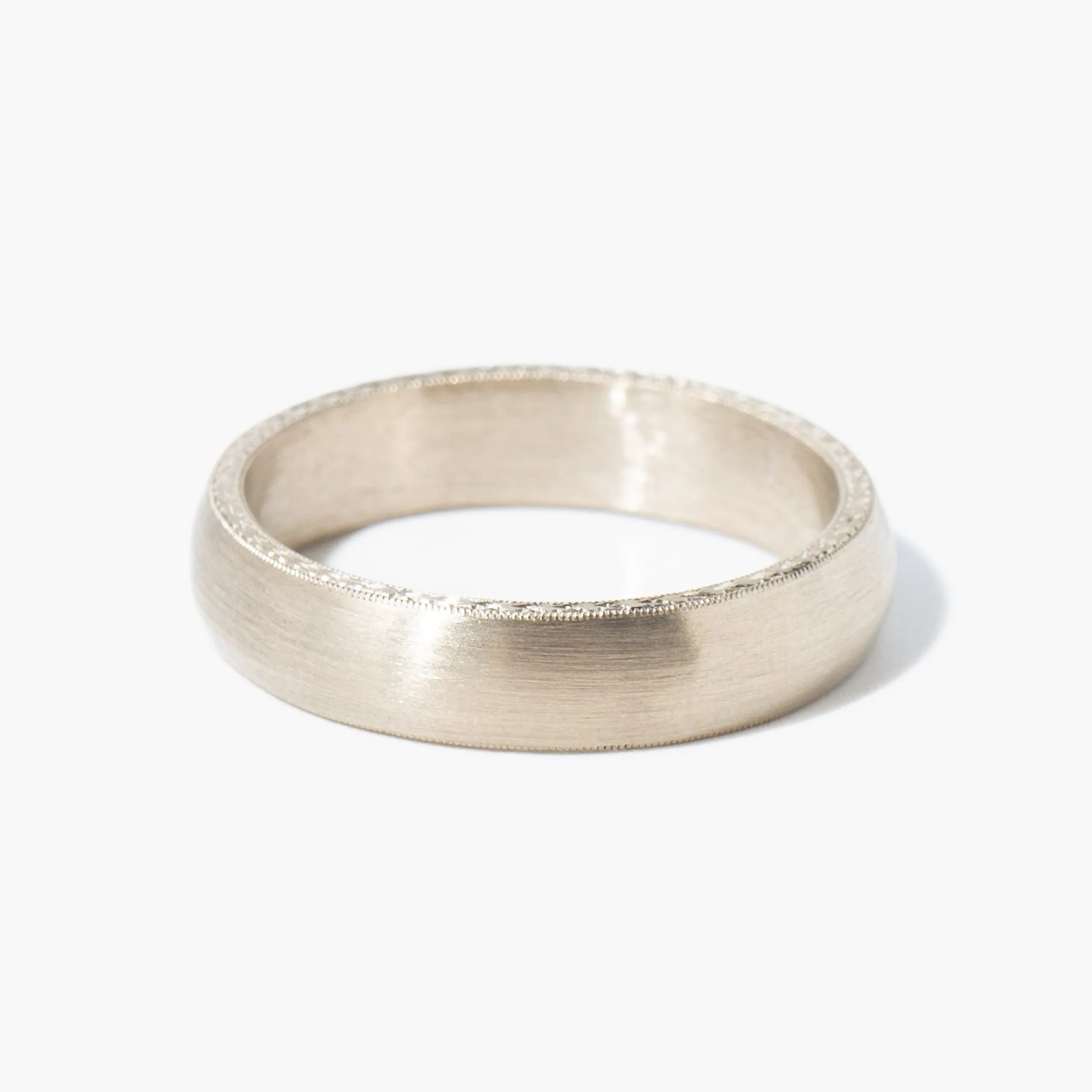 5 mm Engraved Joseph White Gold Band
