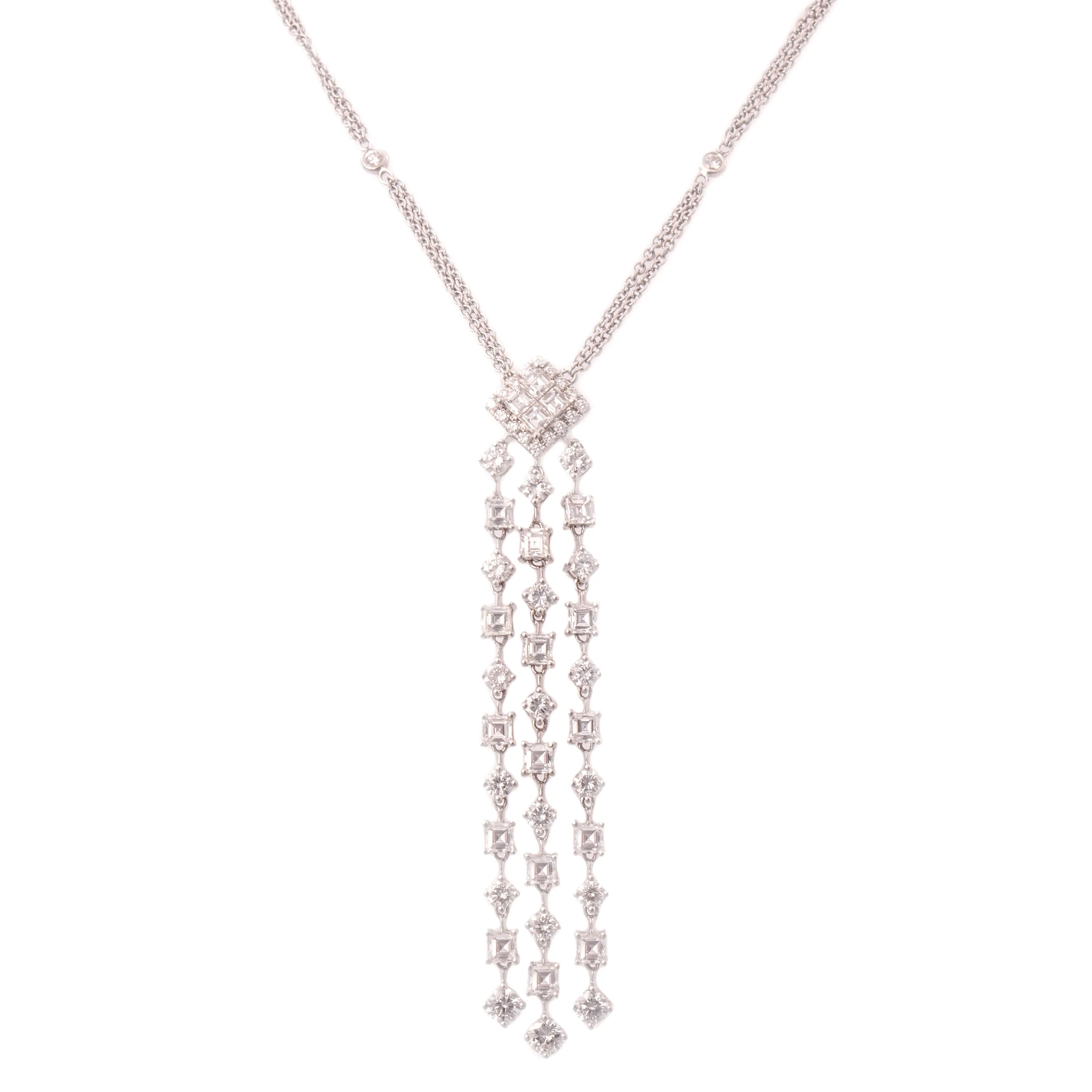5.45ct 18k White Gold Diamond Necklace