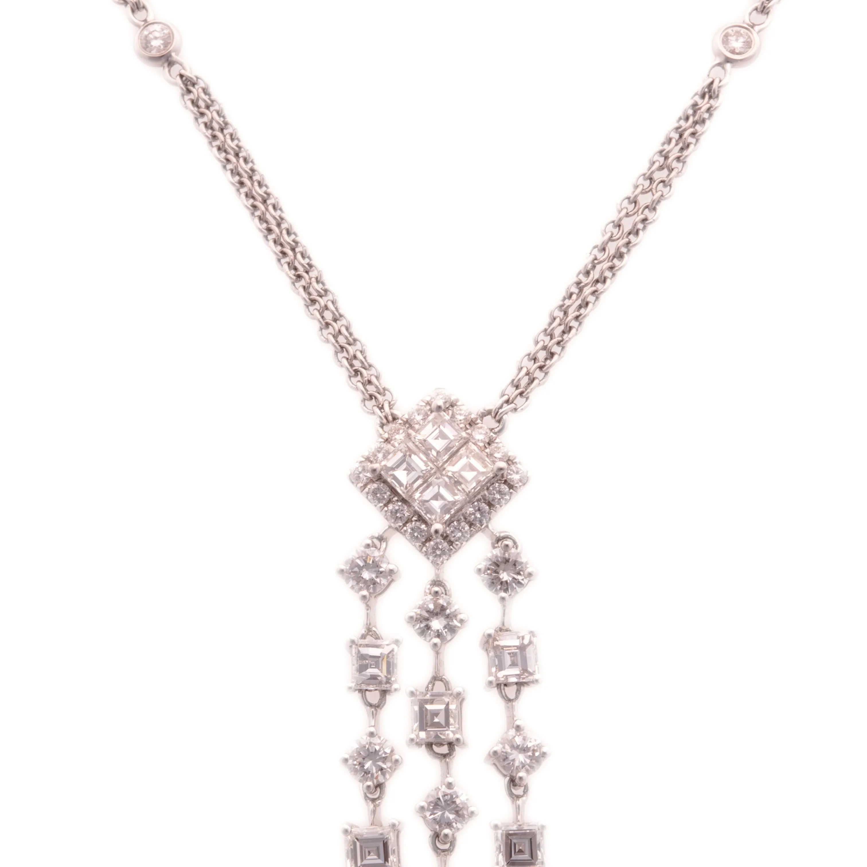 5.45ct 18k White Gold Diamond Necklace