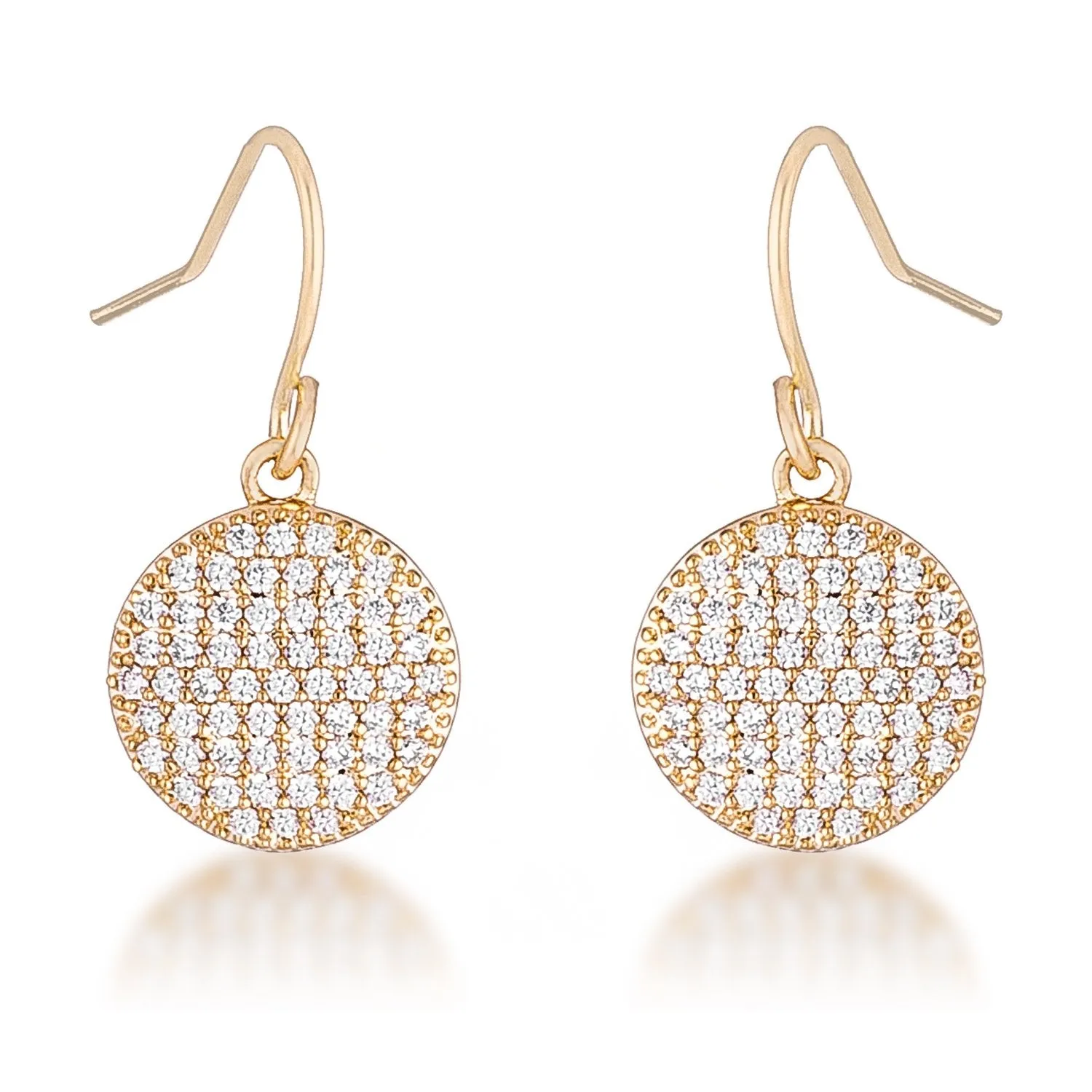 .6 Ct Elegant CZ Gold Plated Disk Earrings