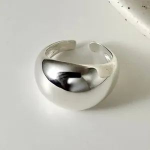 925 Sterling Silver Smooth Surface Female Adjustable Ring Wedding Rings For Women Luxury Jewelry