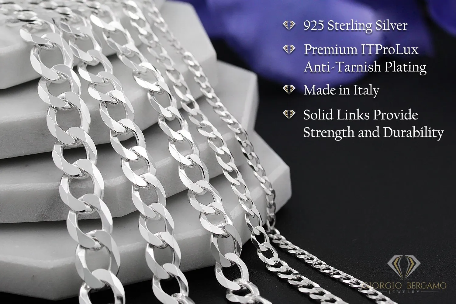 925 Sterling Silver Solid Cuban 12.5mm ITProLux Curb Link Bracelet