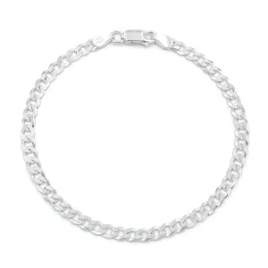 925 Sterling Silver Solid Cuban 4mm ITProLux Curb Link Bracelet