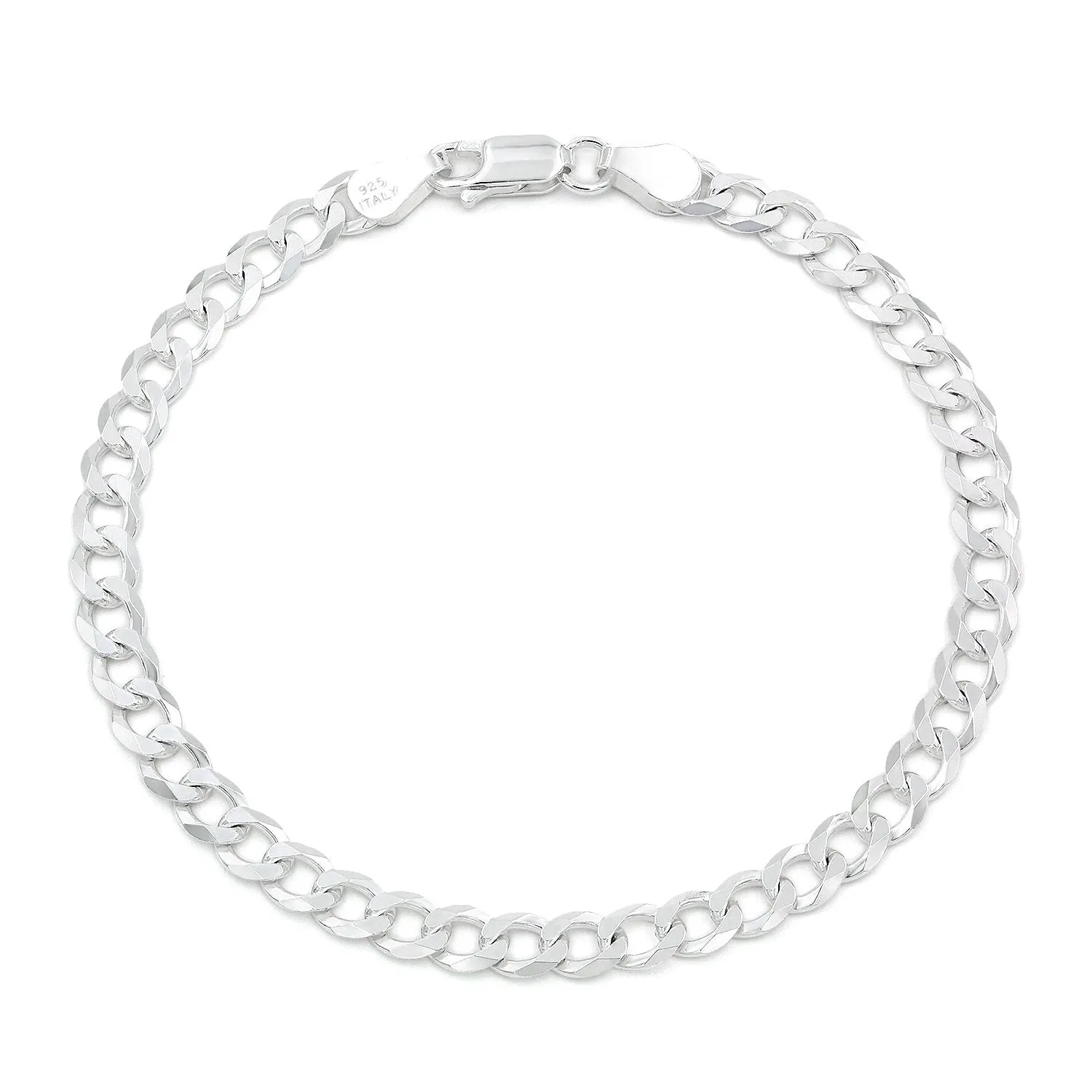 925 Sterling Silver Solid Cuban 5mm ITProLux Curb Link Bracelet