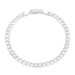 925 Sterling Silver Solid Cuban 5mm ITProLux Curb Link Bracelet
