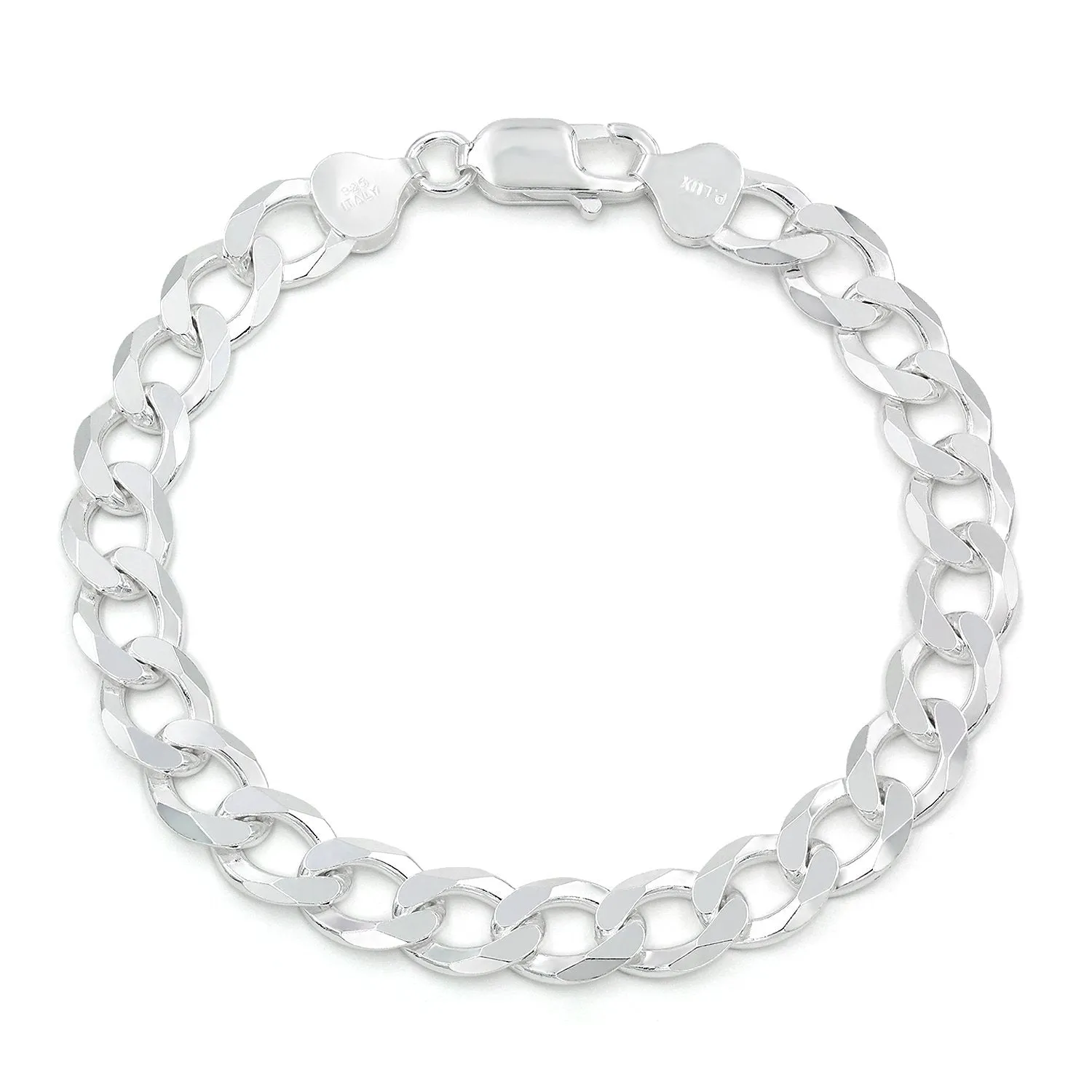 925 Sterling Silver Solid Cuban 8.5mm ITProLux Curb Link Bracelet