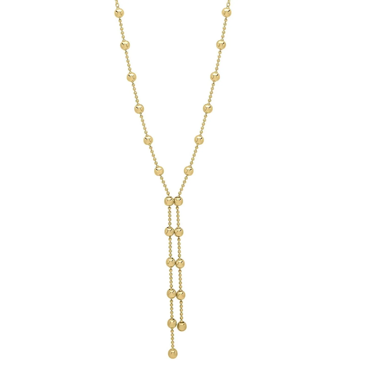 9ct Gold Y-Drop Bead Necklace