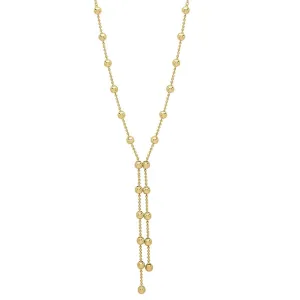 9ct Gold Y-Drop Bead Necklace