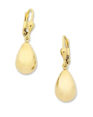 9ct Yellow Gold Silver Infused Drop Earrings