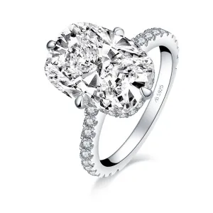 AINUOSHI 6 Carats Cushion Cut Halo Solitaire Created Diamond Engagement Ring 925 Sterling Silver Ring