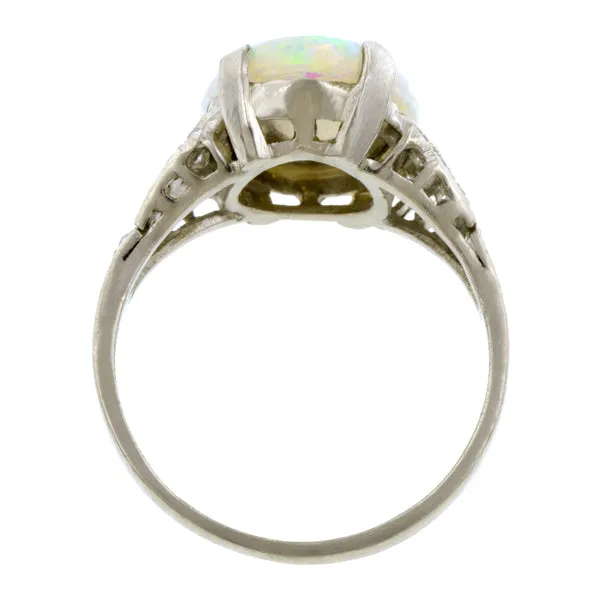Art Deco Opal & Diamond Ring