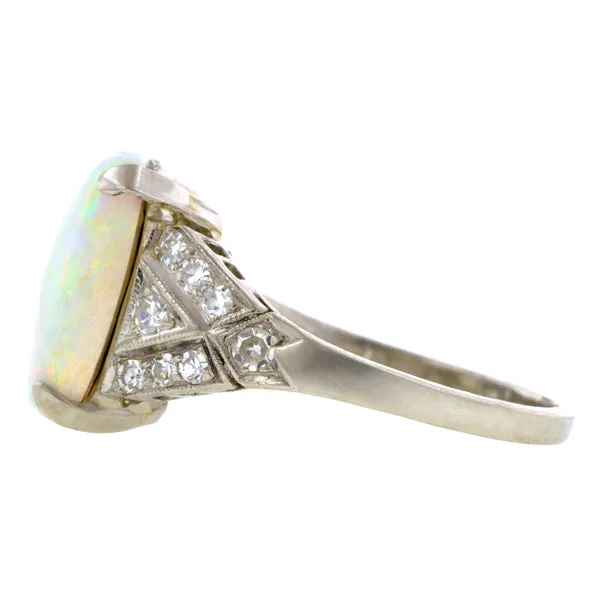 Art Deco Opal & Diamond Ring